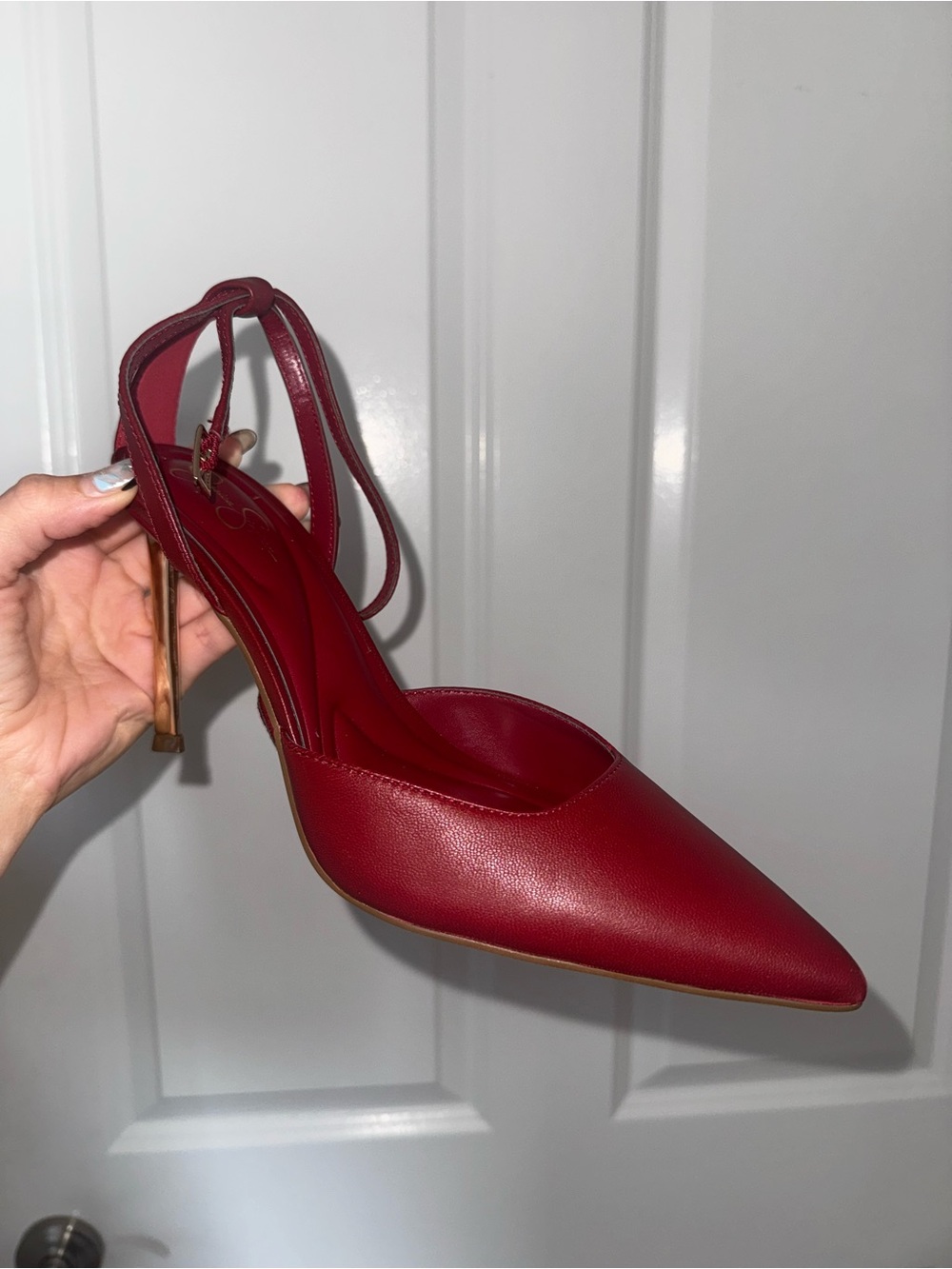 Jessica Simpson Red Pointed Toe Slingback Stiletto Pump